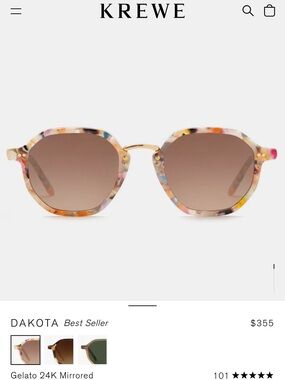 KREWE Dakota Sunglasses in Gelato Multicolor with Brown Gradient Lenses